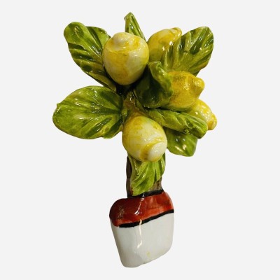 Íman Planta íman com Limões em relevo em cerâmica Caltagirone decorada à mão - Medidas 9x5 cm (1pç) - 