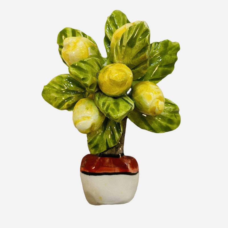 Íman Planta íman com Limões em relevo em cerâmica Caltagirone decorada à mão - Medidas 9x5 cm (1pç) - 