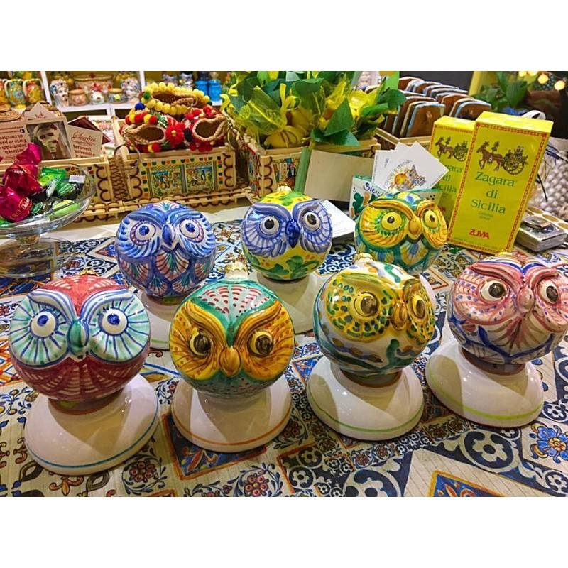 Kula Gufo w ceramicznej – średnicy około 9/9,5 cm – różne dekoracje - 