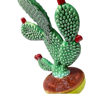 Pianta Ficodindia con vasetto in ceramica siciliana - 3 Misure disponibili - 