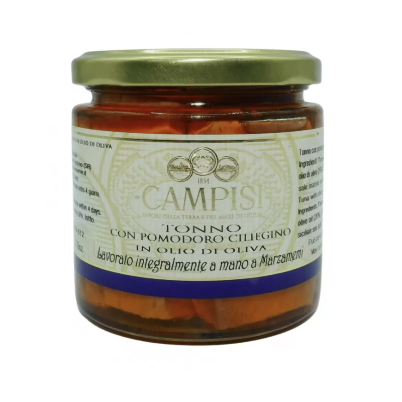Siciliansk tonfisk av hög kvalitet med Tomato Cherry Olive Oil 220g - 