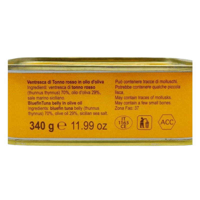 Siciliansk röd tonfisk i hög kvalitet 340g olivolja - 