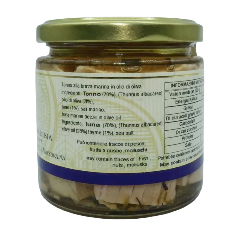 Atún Siciliano Sea Breeze en Aceite de Oliva, 220 g con Tomillo y Sal Marina - 