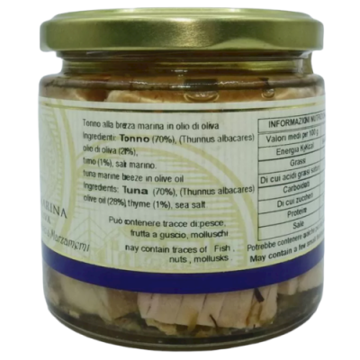 Siciliaanse Sea Breeze tonijn in olijfolie, 220 g met tijm en zeezout - 