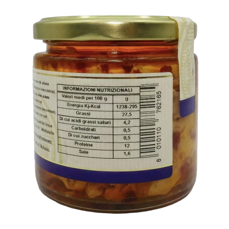 Hög kvalitet sicilianska Cernia med peppar olivolja 220 g - 