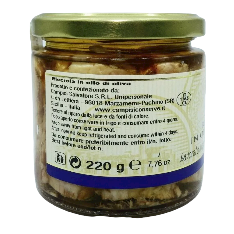 Ricciola Siciliana in Olio Di Oliva 220g - 