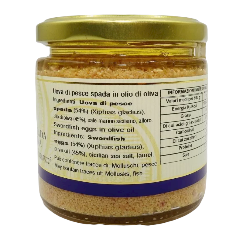 Huevas de pez espada siciliano en aceite de oliva, 2 opciones de tamaño (1 ud) - 