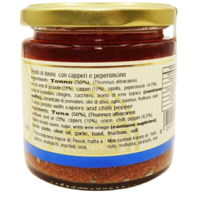 Pesto de thon sicilien aux câpres et piment, 210g - 