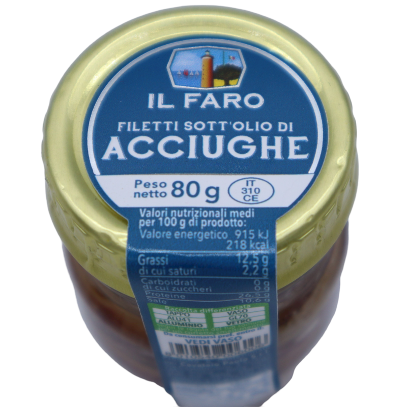 Fine Sicilian Anchovy Fillets in oil 80g - 