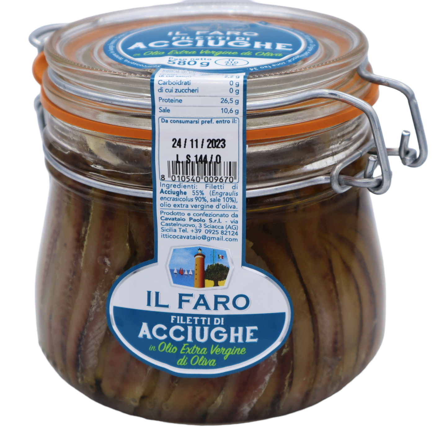 580 g Olivenöl sizilianische nativem Sardellenfilets, extra in Feine