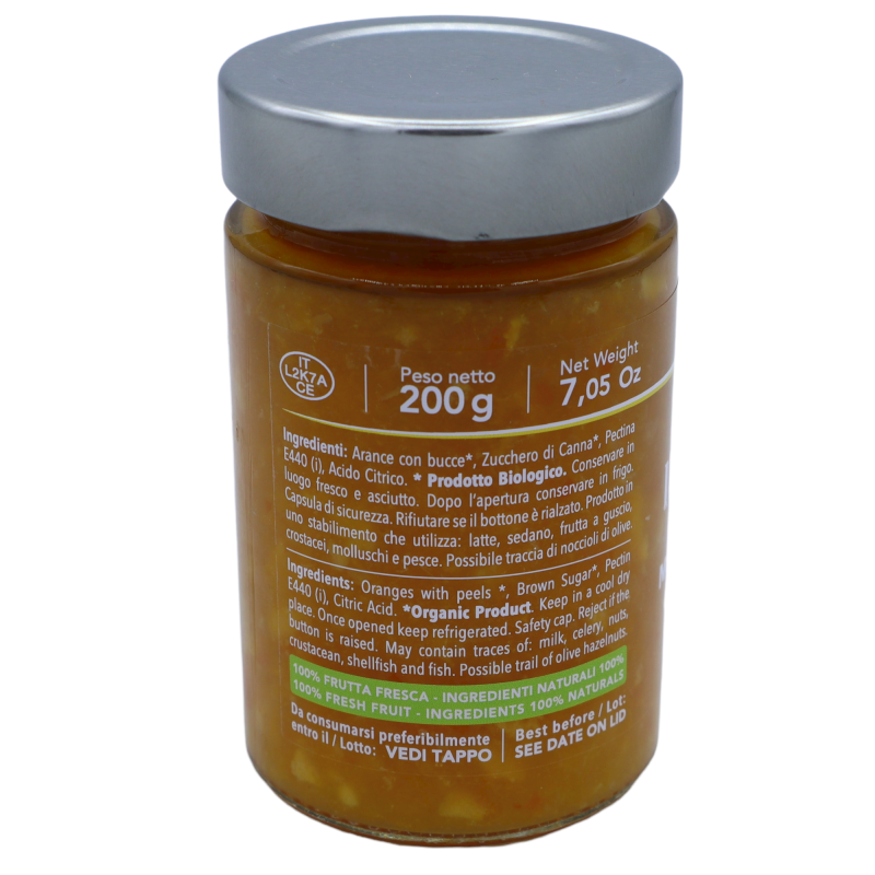 Organic Sicilian Extra Orange Jam 200g - 