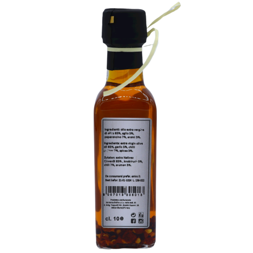 Vinaigrette à base d'huile EVO à l'ail et au piment - 100 ml -  2