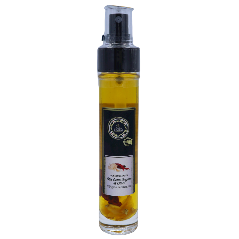 Sicilian Evo Oil with garlic and chilli pepper, 50ml dispenser - 