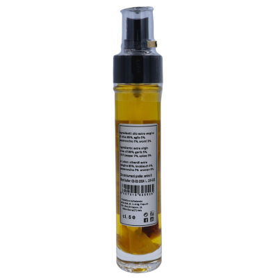 Condimento a base de aceite EVO con ajo siciliano y guindilla - Dosificador 50ml - 