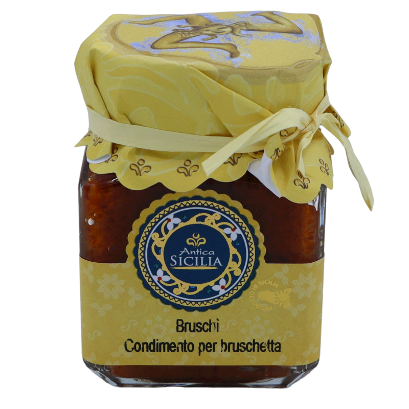 Bruschì, condimento siciliano para bruschetta, en varios formatos - 