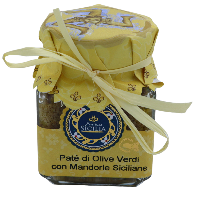 Pâté d'olives vertes siciliennes aux amandes siciliennes, en 2 formats (1pc) - 
