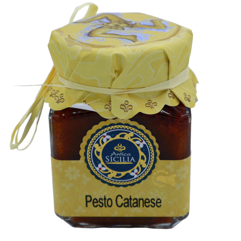 Pesto Catanese, i olika format - 