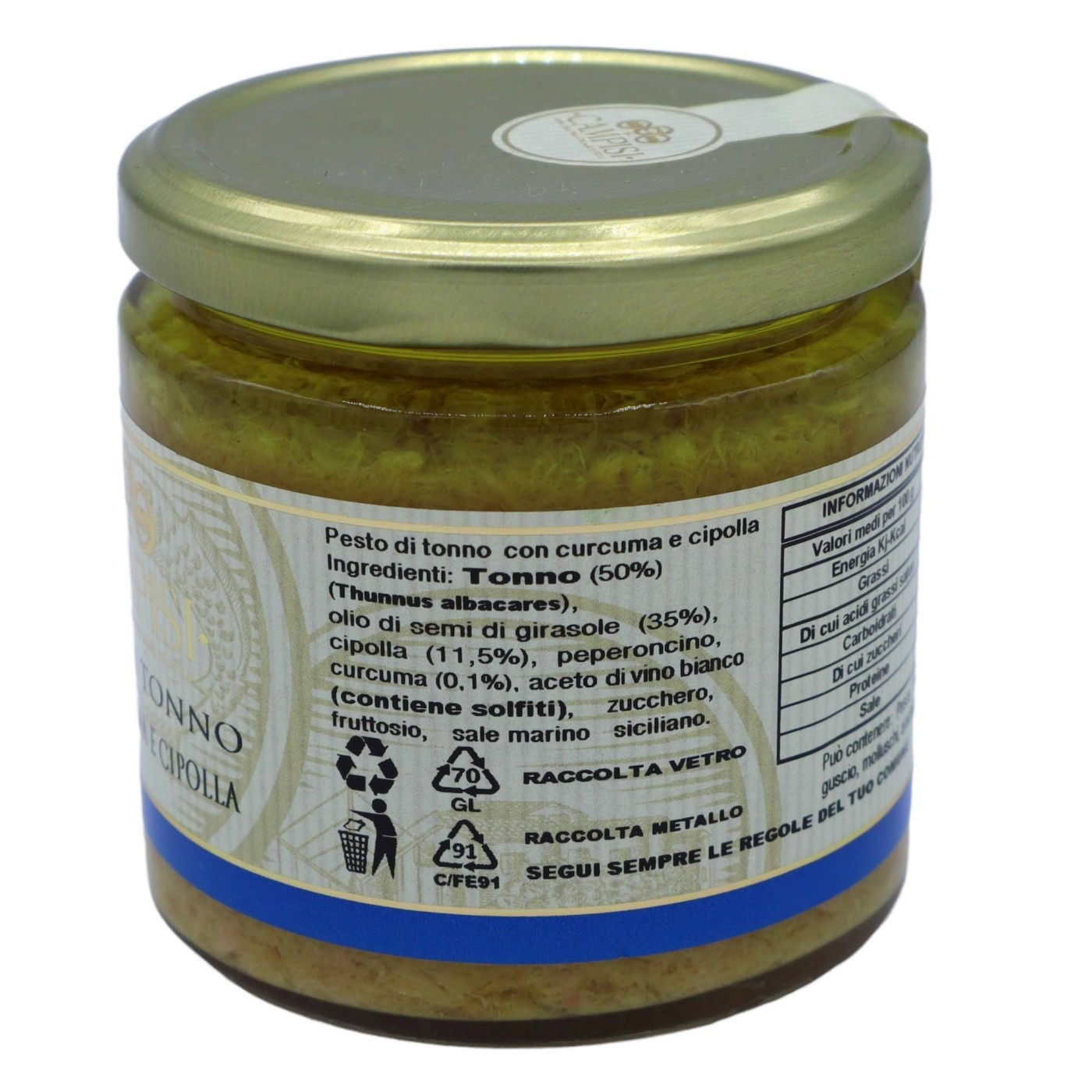 Atum siciliano ao pesto com açafrão e cebola, 210g