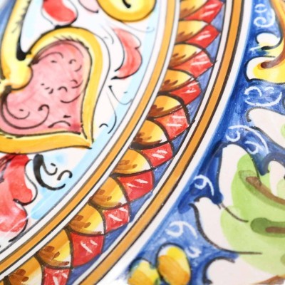 Plate Ornamentale a falda Caltagirone, Paladino dekoracja w stylu sycylijskim, Diameter approx. 55cm Mod. Bor. - 