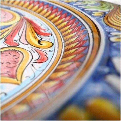 Plate Ornamentale a falda Caltagirone, Paladino dekoracja w stylu sycylijskim, Diameter approx. 55cm Mod. Bor. - 