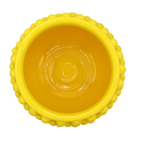 Vaso Mezza Pigna Caltagirone Giallo, con 4 opzioni misura (1Unità) gambo decoro barocco classico -  2