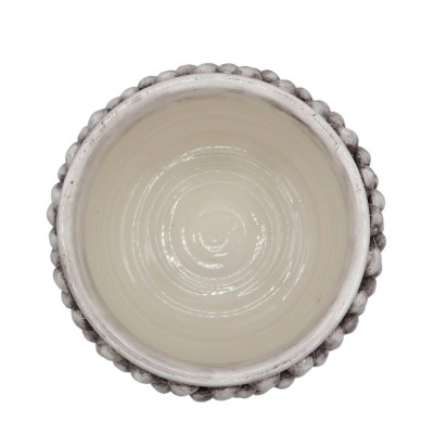 Vase Half Pigna Caltagirone color Bianco Anticato i Gambo ozdobili, Measures of 25 x h25 cm approx. TD - 