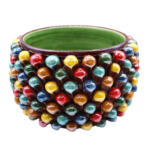 Pigna Cachepot multicolor, cerámica Caltagirone, esmalte de nácar, 3 opciones de tamaño (1 pieza) MD1 - 