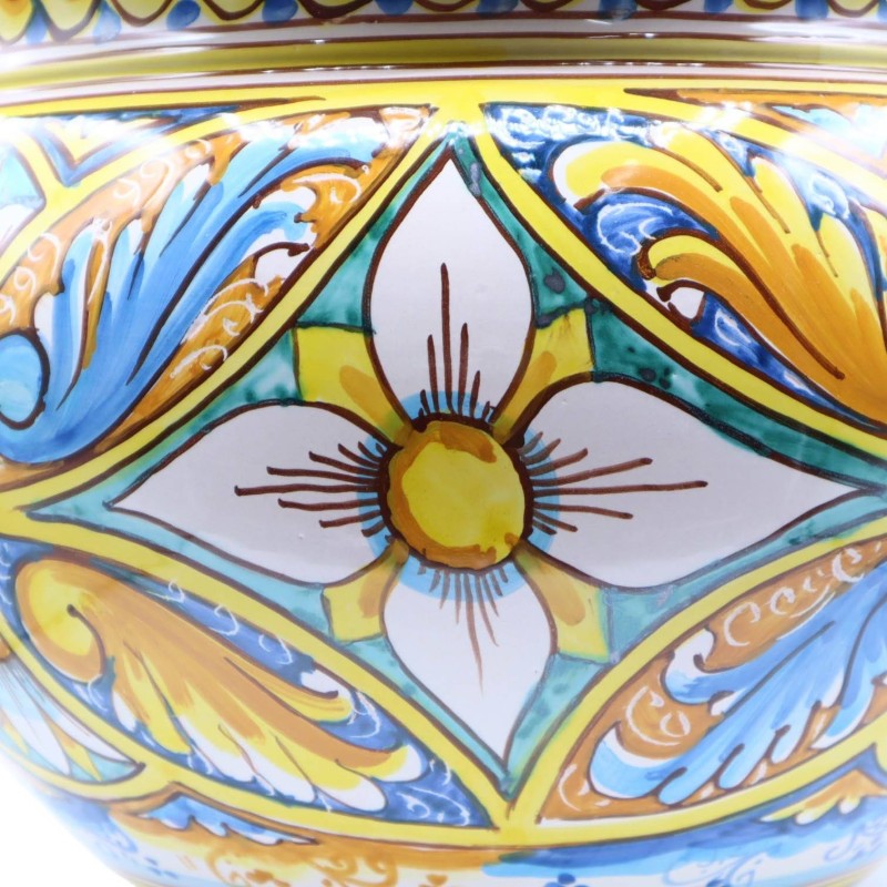Maceta de cerámica Caltagirone, decoración barroca de Palermo, con 5 tamaños (1 unidad) - 
