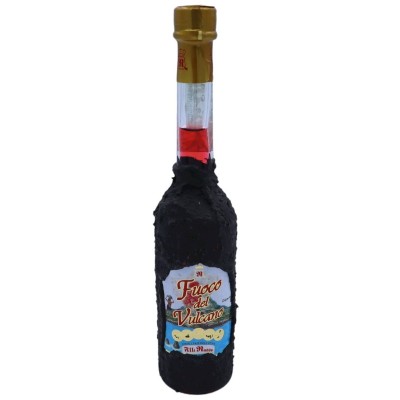 Liqueur artisanale Fuoco del Vulcano recouverte de pierre de lave de l'Etna, 70% Vol. - 100 ml - 