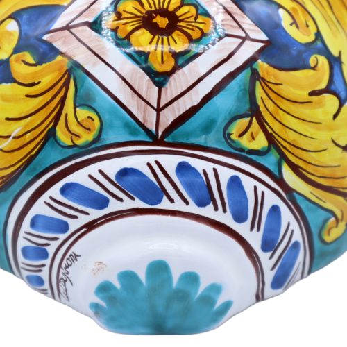 Caltagirone ceramic pannier, Baroque decoration - Measures approx. 21x12.5x12.5 cm. Mod. TD -  2