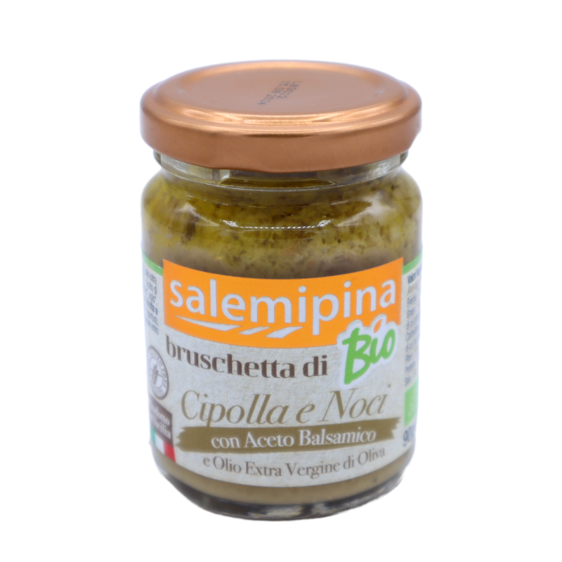 Bio-Zwiebel-Walnuss-Bruschetta-Pastete mit Balsamico-Essig 90 g - 