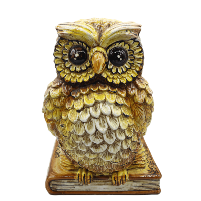 Owl on Book, Caltagirone Ceramics, Gul, i olika storlekar (1st) - 