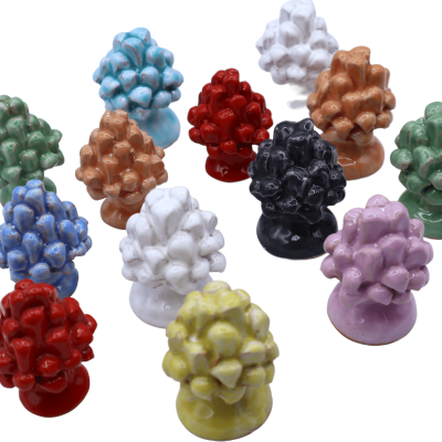 Pomme de pin en céramique Caltagirone h 5/6 cm en différentes couleurs - 100% fabriqué à la main - 