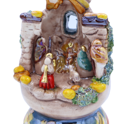 Craftsmanship, ei, in goede keramiek van Caltagirone, decoraties in 24k mint goud, h13,5 cm approx. Mod NF - 