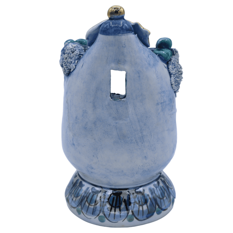 Hantverk, ägg, i fin keramik av Caltagirone, dekorationer i 24k mint guld, h14 cm ca. Mod NF - 