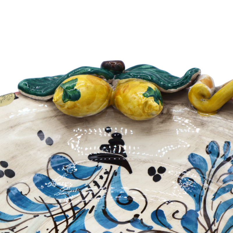 Ceramic Centerpiece Caltagirone, decoratie '600 blauw, diameter 26 cm approx. Mod RP - 