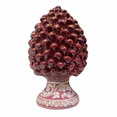 Pomme de pin sicilienne en céramique Caltagirone avec option h 25 cm ou h 30 cm environ. (1pc) Tige décoration baroque b