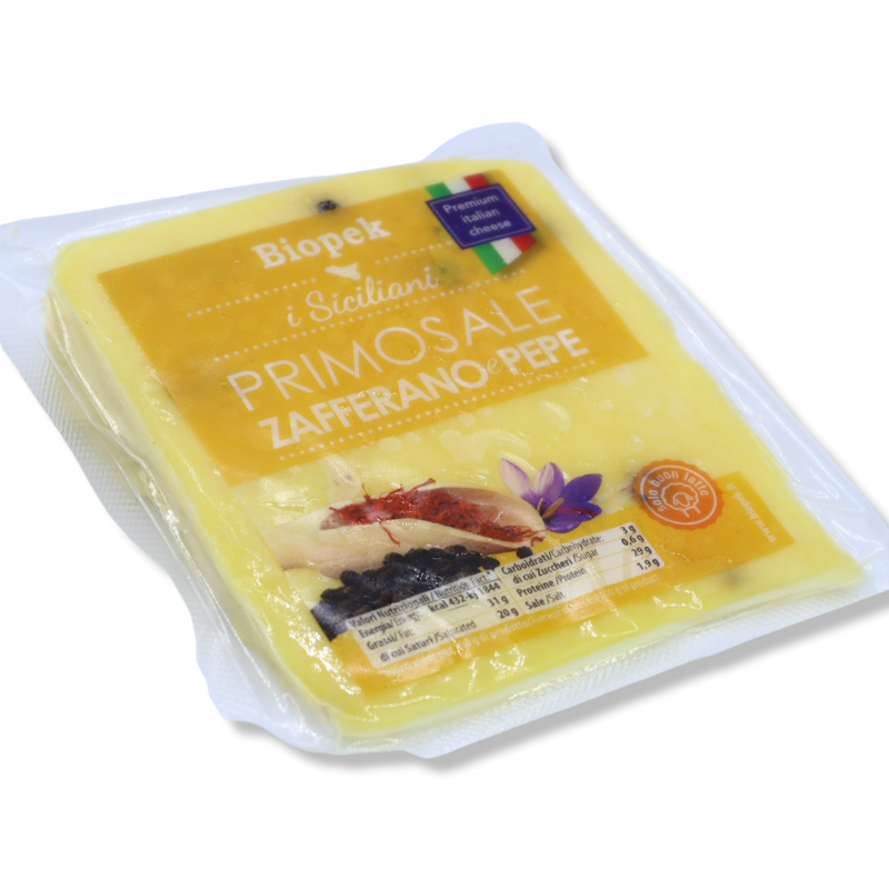 Saffron and Pepper Sicilian Primosale Cheese, about 200g - 