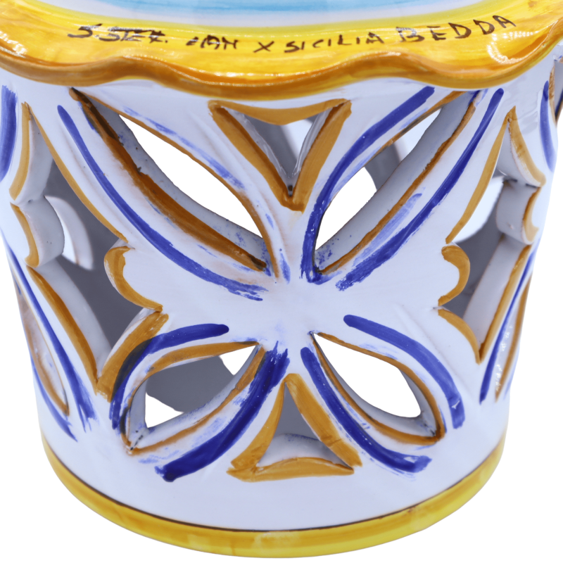 Lantern från Parete i dyrbara Ceramica Siciliana, perforerade, mäter 25 cm x 30 cm ca. Mod GR - 