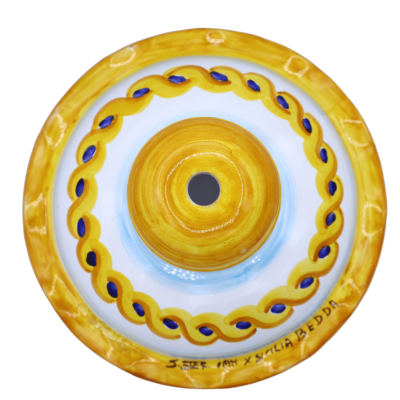 Wall lantern in fine Sicilian ceramic, perforated, measures 25 cm x 30 cm approx. Mod GR - 