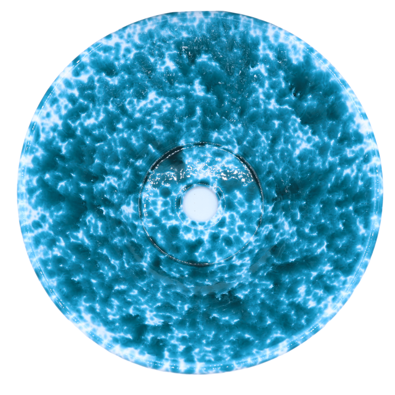 Lavabo Lemmo in pregiata Ceramica Siciliana, Decoro Screziato Verderame, con varie misure (1Unità) - 