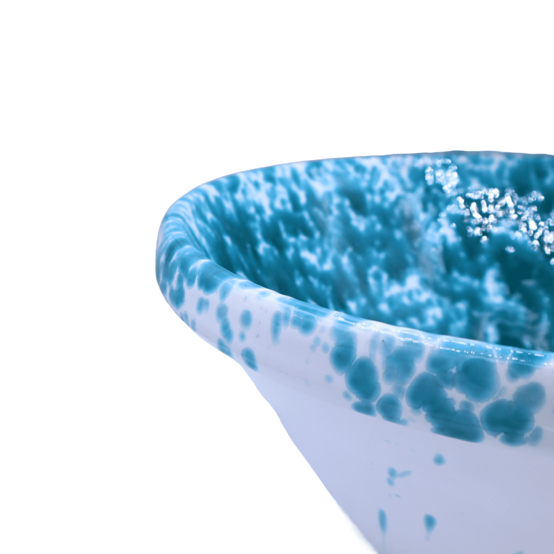 Lavabo Lemmo in pregiata Ceramica Siciliana, Decoro Screziato Verderame, con varie misure (1Unità) - 