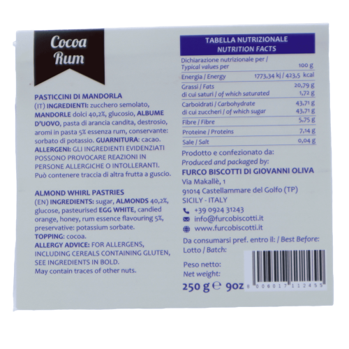 Mandorla Al Rum en Cacao 250g -  2
