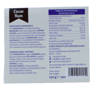 Mandorla al Rum och Cacao, 250 g - 