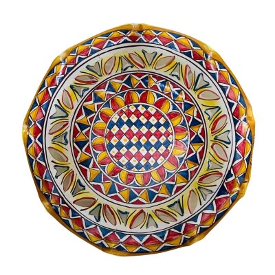 Alzata centrotavola fruttiera smerlato e traforato, ceramica Caltagirone, 3 opzioni misura (1Unità) decoro Siciliano MD1