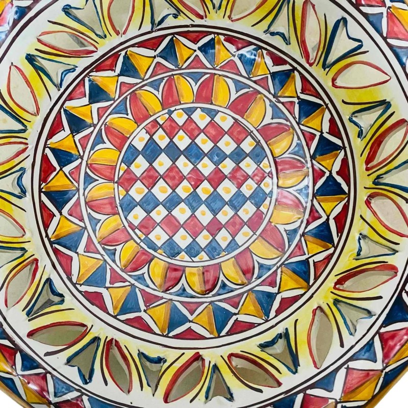 Carrinho de frutas central em cerâmica Caltagirone diâmetro cerca de 30 cm decoração siciliana 01 - 