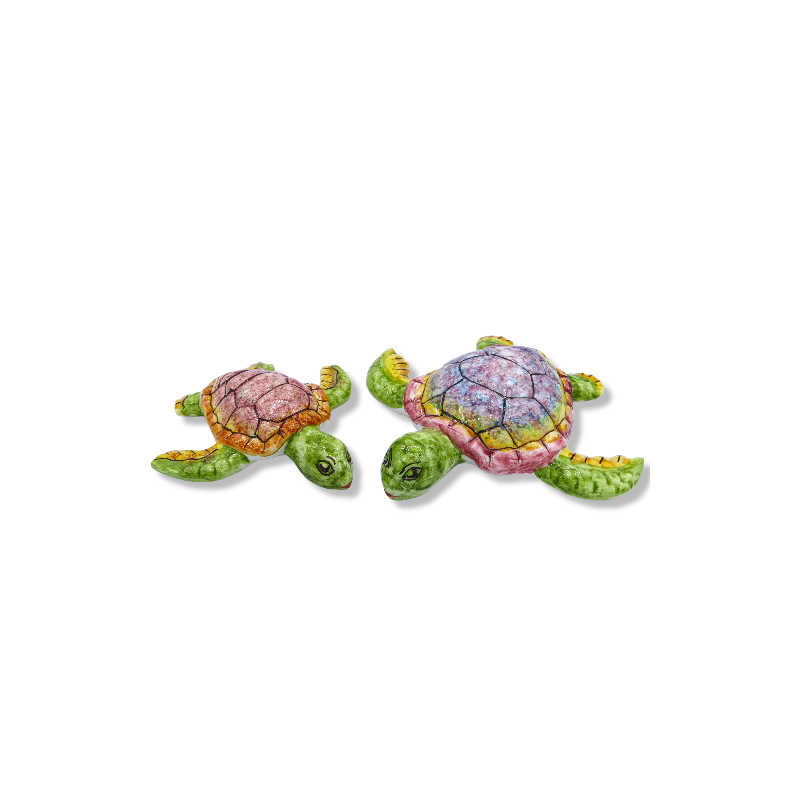 Fin siciliansk keramisk sköldpadda, i olika storlekar, Mod GR - 
