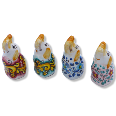 Elefante in pregiata Ceramica Siciliana, decoro e colore casuale, h8 cm ca. Mod AMA - 