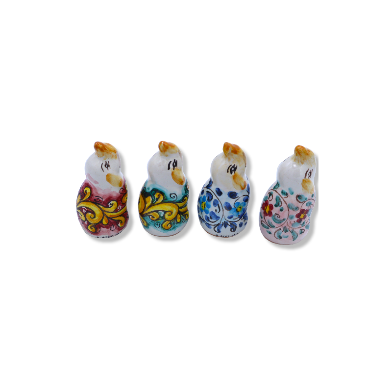 Elefante in pregiata Ceramica Siciliana, decoro e colore casuale, h8 cm ca. Mod AMA - 