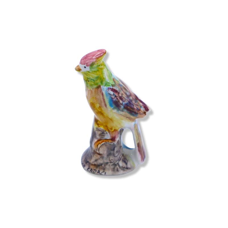 Stieglitz aus feiner sizilianischer Keramik, von Hand dekoriert – Zufällige Farbe – Maße ca. 11 x 6 cm, Mod. GR - 